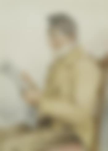 Portrait of a man reading a newspaper (preview)