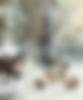 Robins and wrens in a winter landscape (illustrated); A robin, mid-winter; and Two goldfinches on branches of rosehip (preview)