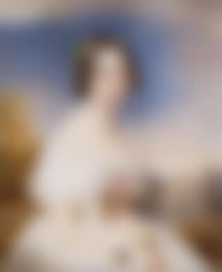 A portrait of a young lady in a white dress, with a rose at her decolletée, seated in a Prater landscape (preview)