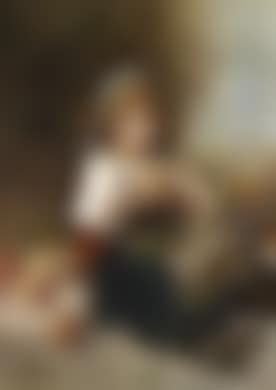 Girl in folk costume eating an apple (preview)
