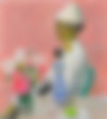 Lay figure with flowers (preview)