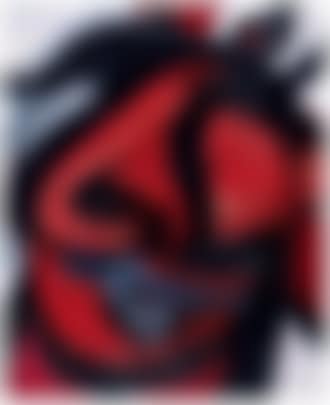 Portrait en profil rouge sur bond blanc (preview)