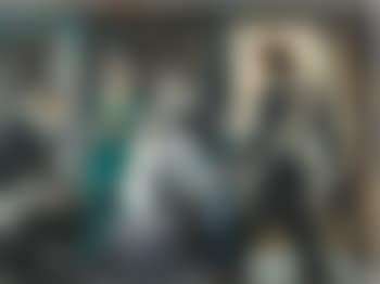 And there, quite close to him was Elizabeth among her ladies, in a dressing gown, unpainted, without her wig, her grey hair hanging in wisps about her face, and her eyes starting from her head (preview)