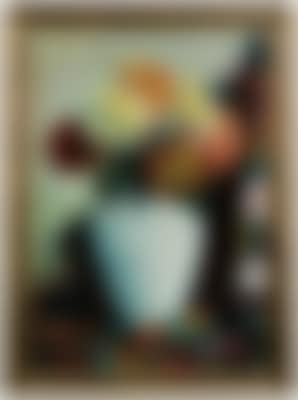 Still life with dahlias and chrysanthemums in a white vase (preview)