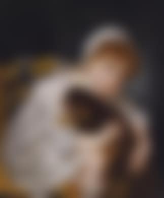 A young girl with a lap dog (preview)