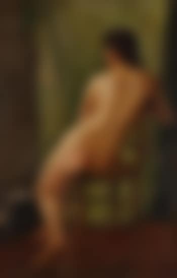 Modèle nu de dos à la chaise (preview)