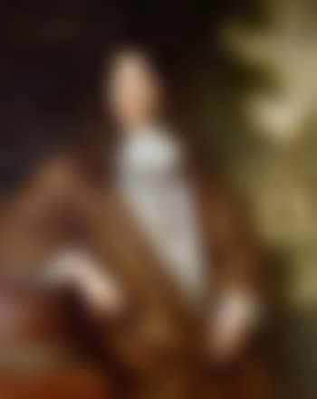 Portrait of a gentleman, three-quarter-length, in a purple silk mantle, a silver embroidered waistcoat and white lace chemise, leaning on a column before an Italianate garden (preview)