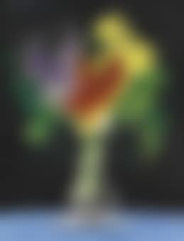 Le pot de fleurs sur fond noir (preview)