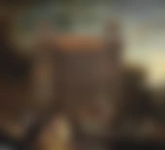 An elegant company making merry by a fountain in front of a house (preview)