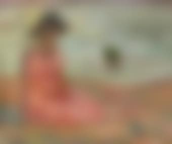 Jeune fille assise au bord de la mer (preview)