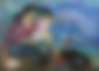 Mother and child feeding a fowl with fishbone (preview)