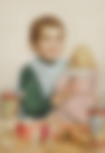 Mädchen mit Puppe und Spielsachen (preview)