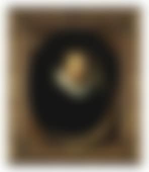 Portrait of Willem Thielen (1596-1638), Reverend Minister of the Reformed Dutch Church of London, Austin Friars, half-length, in black with a ruff, in a feigned marbled oval (preview)