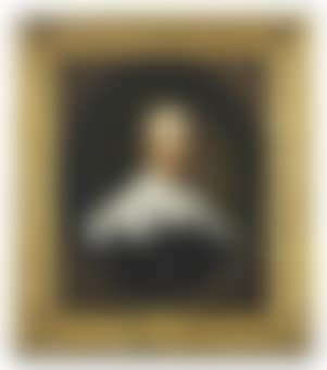 Portrait of a gentleman, possibly William Lenthall (1591-1662), bust-length, in a black doublet with a lace collar, in a feigned marbled oval (preview)
