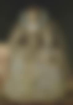 Portrait of a lady, traditionally identified as Queen Elizabeth I, but more probably Catherine Carey, Countess of Nottingham, full-length, in a white silk farthingale petticoat and bodice embroidered with floral and pyramidal motifs.. (preview)