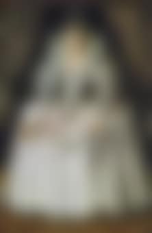 Portrait of a lady, identified as Elizabeth Howard, daughter of Charles, 1st Earl of Nottingham, full-length, in a white silk satin dress, embroidered with pearls, with an ostrich feather.. (preview)