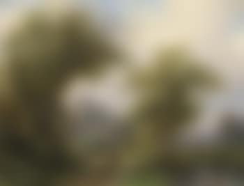 Walkers by a stream, a castle in the background (preview)