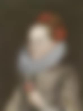 Portrait of a young lady with a lace collar and a rose (preview)