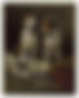 Three Hounds and a Terrier in a Barn Interior (preview)