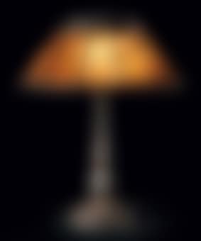 A Linenfold Leaded Glass and Gilt-Bronze Table Lamp (preview)