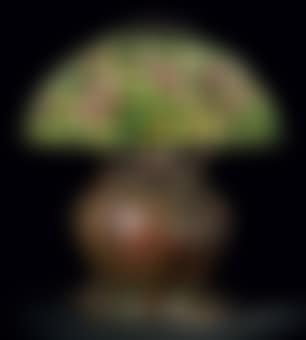 An Apple Blossom Leaded Glass and Bronze Table Lamp (preview)