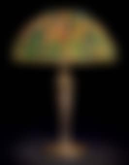 A Daffodil Leaded Glass and Gilt-Bronze Table Lamp (preview)