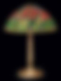 A Tulip Leaded Glass and Gilt-Bronze Table Lamp (preview)