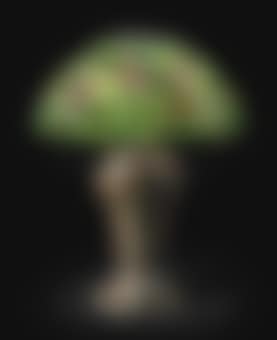 An Apple Blossom Leaded Glass and Bronze Table Lamp (preview)