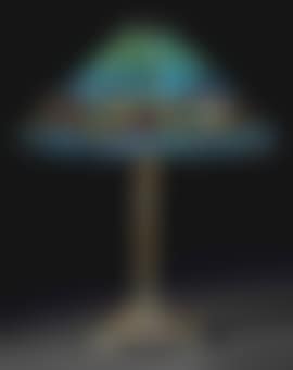 A Dragonfly Leaded Glass and Bronze Table Lamp (preview)