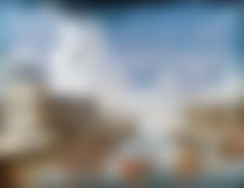 Paris mit der Seine – Vedute mit Hafenbecken und Schiffen Glastafel, Zylinder-Blas-Verfahren (preview)