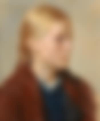 Karen, portrait of a blonde girl in a blue dress (preview)