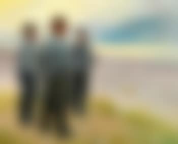 Three fishermen on the beach (preview)