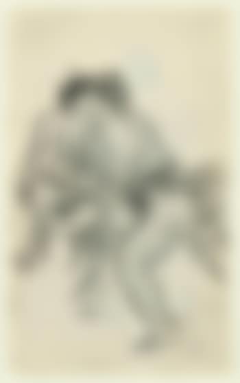A group of four drawings, Japanese sumo wrestlers (preview)