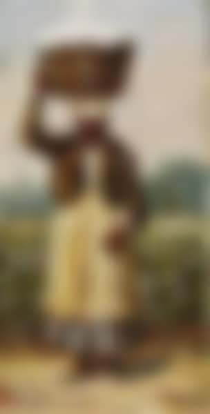 Woman with cotton basket (preview)