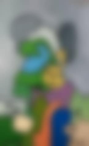 Composition visage jaune, signature à la croix (preview)