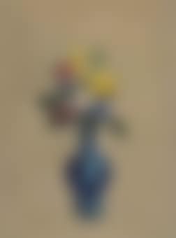 Bouquet de fleurs dans un vase bleu (preview)