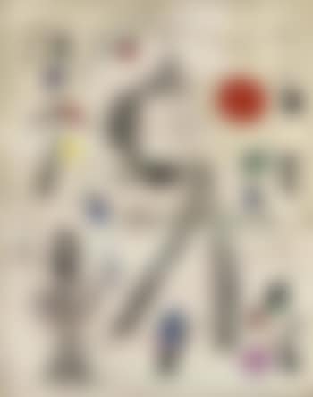 Personnages et oiseaux devant le soleil (preview)
