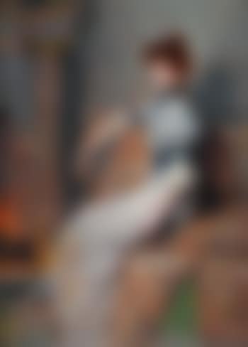 Saloninterieur mit einer Dame am Kamin (preview)
