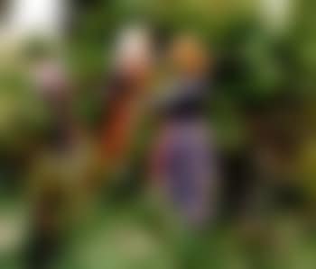 Three little girls picking blackberries (preview)