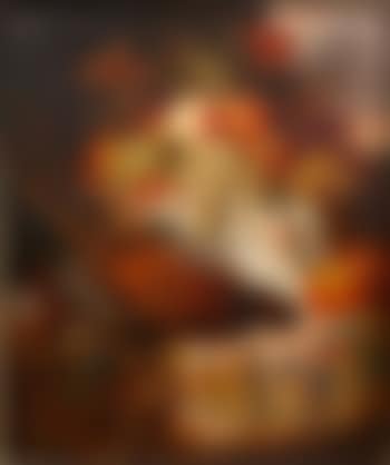 Still life with pheasant and fruit on a floral tablecloth (preview)