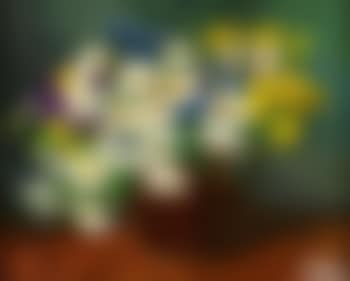 Blumenstilleben mit Enzian, Margeriten und Dotterblumen (preview)