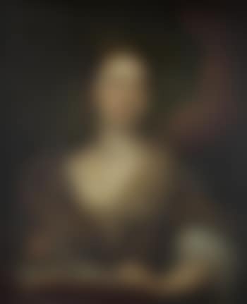 Portrait of a lady, half-length, in a gold dress and pearl headdress, seated reading a book (preview)