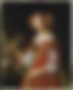 Ritratto di giovane donna in abito rosso (preview)
