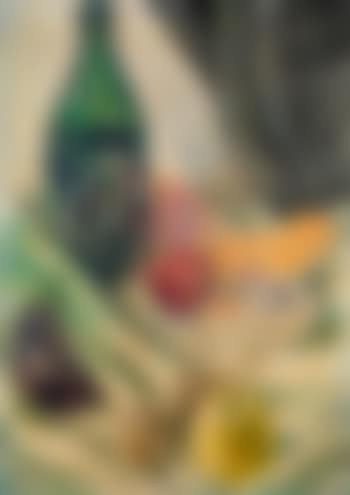 Rustic still life with a bottle of wine (preview)