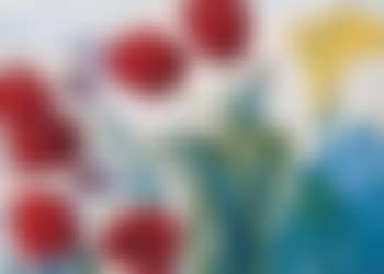 Blumen-Aquarell mit roten Tulpen (preview)