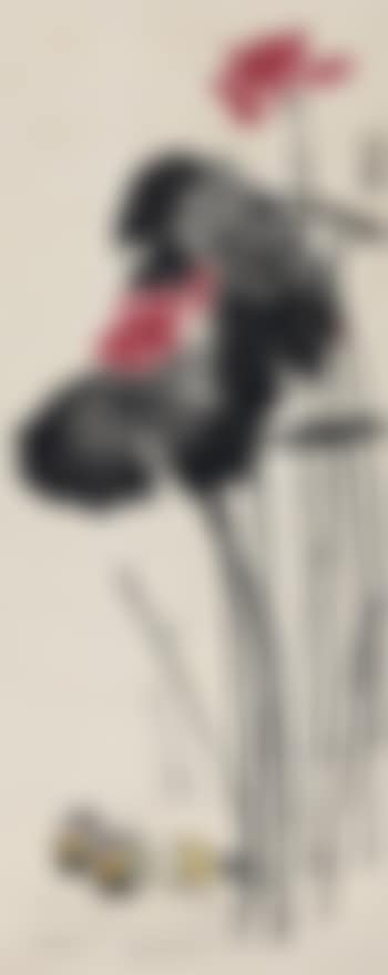 Red Lotus And Mandarin Duck (preview)