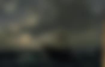 Night time at sea with sailors being rescued from a sinking ship in moonlight (preview)