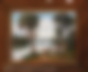 River landscape with fisherman in skiff and paddle wheeler (preview)