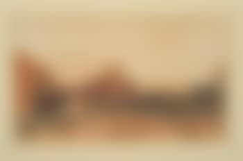 Village street cottages, a church in the distance (preview)