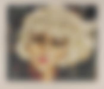 En-face-Porträt einer Dame mit platinblondem Pagenkopf im Stile de Lempickas (preview)